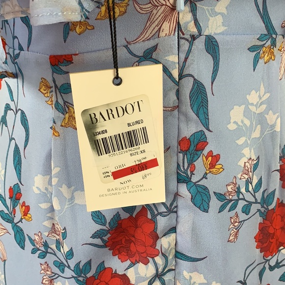 Bardot Blue Chiffon Floral Maxi - size 4 & 12 - Picture 7 of 11